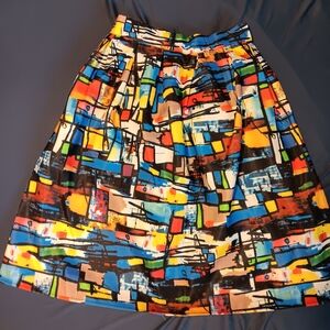 Colorful Abstract Print Skirt